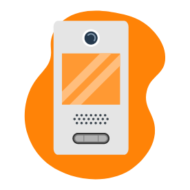 Illustration d’un interphone gris